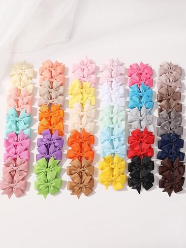 60 قطعة 2.5 بوصة فيونكات شعر مقاطع Grosgrain الشريط الدولاب الانحناء التمساح كليب مشابك الشعر اكسسوارات للطفل فتاة طفل in Kuwait