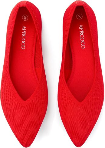 AprCoco Womens Ballet Pointed Toe Knit Flats Lightweight Washable Slip On Flats Shoes for Women Comfort Work Dressy in Kuwait