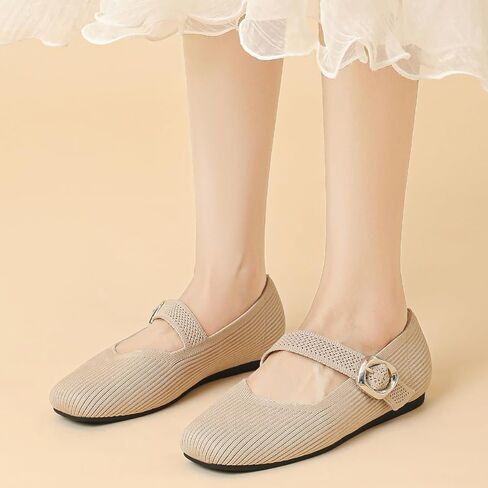 Women's Barefoot Knit Flats, Wide Toe Box Comfort Shoes with Arch Support, Adjustable Casual Dress Shoes in Saudi Arabia