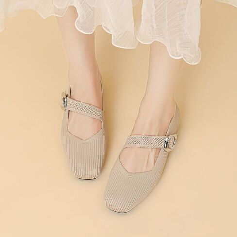 Women's Barefoot Knit Flats, Wide Toe Box Comfort Shoes with Arch Support, Adjustable Casual Dress Shoes in Saudi Arabia