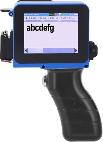 WALFRONT طابعة نافثة للحبر محمولة تعمل باللمس ومبرمجة محمولة عالية الوضوح LED 4.3 بوصة شاشة طباعة سريعة الجفاف للخشب والأكريليك والنسيج والجلود البلاستيكية 25 لغة in Kuwait