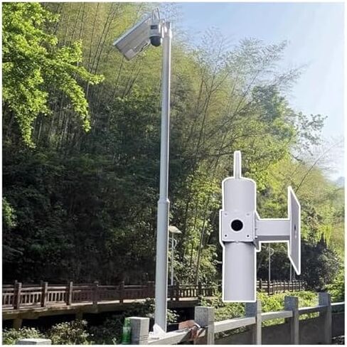 Adjustable Outdoor Surveillance Camera Stand, Metal Holder for 2-6M Cameras, Durable Security Column Kit for Home, Farm, Warehouse, Mall - 16.4 ft Height, Sleek White Design in Saudi Arabia