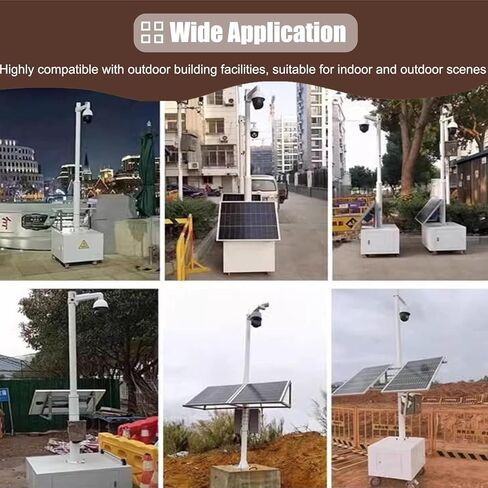 Extendable Portable Outdoor Camera Pole for & Traffic Surveillance, Rolling Security Monitoring Stand with Wheels & Storage Box, Adjustable Height for Easy Setup in Kuwait