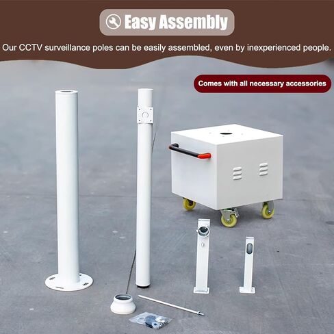 عمود كاميرا أمان متنقل مع عجلات وخزانة، عمود تثبيت ممتد للمراقبة/CCTV/IP، عمود كاميرا خارجي لأمن الأحداث (مسدس واحد) in Kuwait