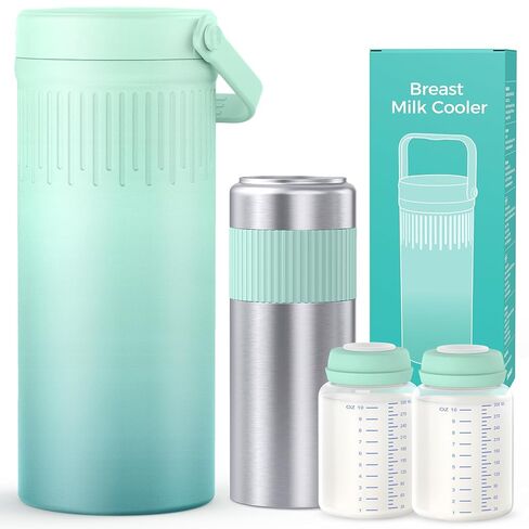 Xaproo 22oz Stainless Steel Breast Milk Cooler Bottle, Large Capacity Portable Breastmilk Chiller with 2pcs Storage Bottle, 24 Hours Cooling Baby Feeding Essentials for Work Travel, BPA-Free in Kuwait