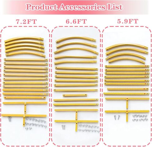 Gold Metal Arch Backdrop Stand Set for Weddings, 3 Sizes (4FT, 3.3FT, 2.6FT), Flower Display Frame for Events and Parties in Kuwait