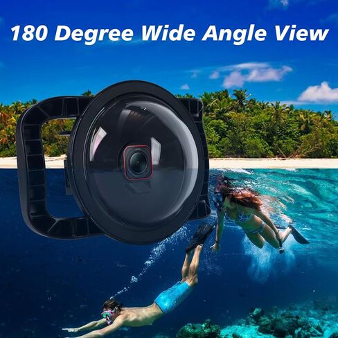 حافظة مقاومة للماء بمنفذ قبة لكاميرا Insta360 Ace Pro 2، حافظة واقية تحت الماء مع مقبض مزدوج محمول لكاميرا Insta360 Ace Pro 2، مقاومة للماء 30M/98FT in Kuwait