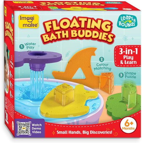 Imagimake Tummy Time Roller | Leaps & Bounds Baby Toys for 3+ Months | Early Learning Toy for Toddlers & Infants | 2-in-1 Play & Grow - Squeaky Sounds | Non-Toxic | Newborn Baby Gift for 3+ Months in Saudi Arabia