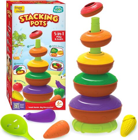Imagimake Tummy Time Roller | Leaps & Bounds Baby Toys for 3+ Months | Early Learning Toy for Toddlers & Infants | 2-in-1 Play & Grow - Squeaky Sounds | Non-Toxic | Newborn Baby Gift for 3+ Months in Saudi Arabia