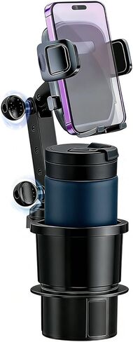2 in 1 Phone Holders for Your Car, 360°Rotation Car Phone Holder Phone Mount for Car with Expandable Base Car Cup Holder Phone Holder Phone Mount Extendable Long Arm for All Smartphone in Saudi Arabia
