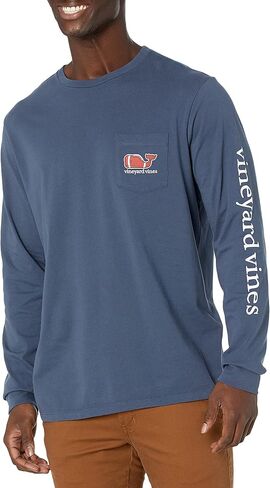 vineyard vines Men's Long-Sleeve Football Whale Pocket T-Shirt in Saudi Arabia
