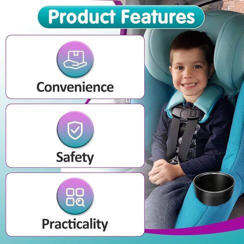 حامل أكواب مكون من قطعتين متوافق مع Safety 1st EverFit & Grow and Go، متوافق مع Maxi-COSI Pria، مقعد سيارة Cosco الكل في واحد (موديل C6577 وC6474)، مصبوب بحقن PP متين in Kuwait