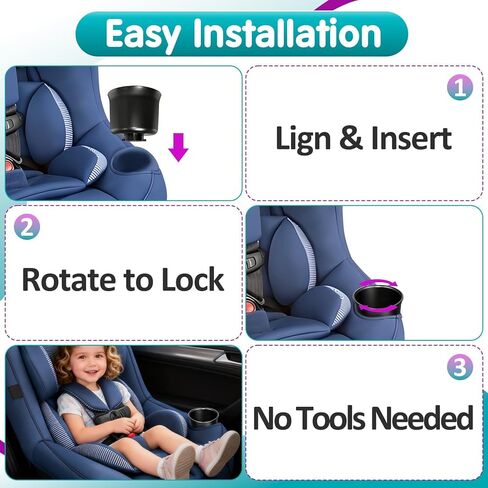 حامل أكواب مكون من قطعتين متوافق مع Safety 1st EverFit & Grow and Go، متوافق مع Maxi-COSI Pria، مقعد سيارة Cosco الكل في واحد (موديل C6577 وC6474)، مصبوب بحقن PP متين in Kuwait