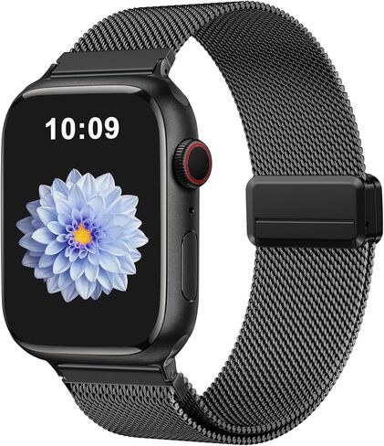Zedoli حزام معدني مغناطيسي حلقة ميلانيزية متوافق مع أشرطة ساعة Apple 40 مم 41 مم 38 مم 42 مم 44 مم 45 مم 46 مم 49 مم للنساء والرجال، حزام من الفولاذ المقاوم للصدأ لسلسلة iWatch Band SE 11 10 9 8 7 6 5 4 3 2 Ultra in Saudi Arabia