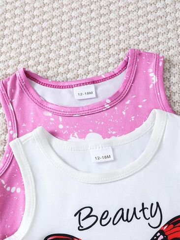 Girls' 4 Piece Summer Mix & Match Outfit – Butterfly Print Tops + Pleated Skirts Set for Toddlers (12M–5Y) in Saudi Arabia