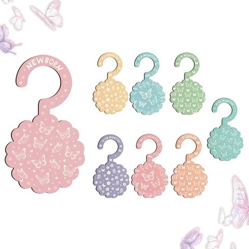 Baby Closet Dividers for Clothes - Set of 8 Unique Animals Design Baby Size Closet Divider Newborn to 24 Months, Babies Wardrobe Closet Organizer Nursery Decor Gender Neutral Kid Clothes Dividers in Kuwait