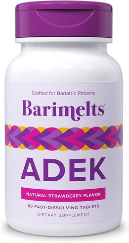 BariMelts ADEK, فيتامينات لعلاج السمنة قابلة للذوبان، نكهة الفراولة الطبيعية، 60 قرص سريع الذوبان in Kuwait