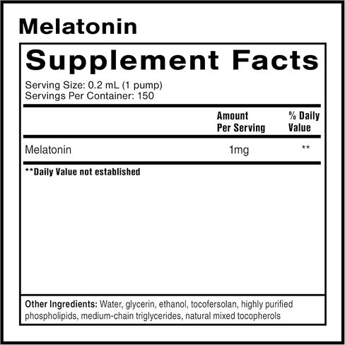 Quicksilver Liposomal Melatonin - وقت النوم، اضطراب الرحلات الجوية الطويلة ودعم المناعة سائل الميلاتونين للبالغين - امتصاص فعال ومتفوق 1 ملغ من الميلاتونين لتقليل النعاس الصباحي (30 مل) in Kuwait