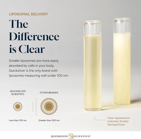 Quicksilver Liposomal Melatonin - وقت النوم، اضطراب الرحلات الجوية الطويلة ودعم المناعة سائل الميلاتونين للبالغين - امتصاص فعال ومتفوق 1 ملغ من الميلاتونين لتقليل النعاس الصباحي (30 مل) in Kuwait