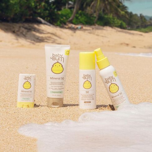 Sun Bum Baby Mineral Sunscreen Lotion | SPF 50 | UVA, UVB Face and Body Protection | Fragrance Free Safe for Sensitive Skin | Travel Size | 3 Ounce | Pack of 2 in Kuwait