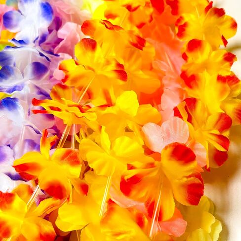 150 PCS Hawaiian Leis Bulk - 40 Inch Tropical Silk Flower Necklaces for Luau, Birthday, Graduation, Corporate & Beach Party Decor, Photo Booth Props in Kuwait