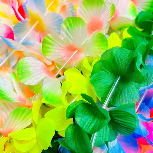 150 PCS Hawaiian Leis Bulk - 40 Inch Tropical Silk Flower Necklaces for Luau, Birthday, Graduation, Corporate & Beach Party Decor, Photo Booth Props in Kuwait