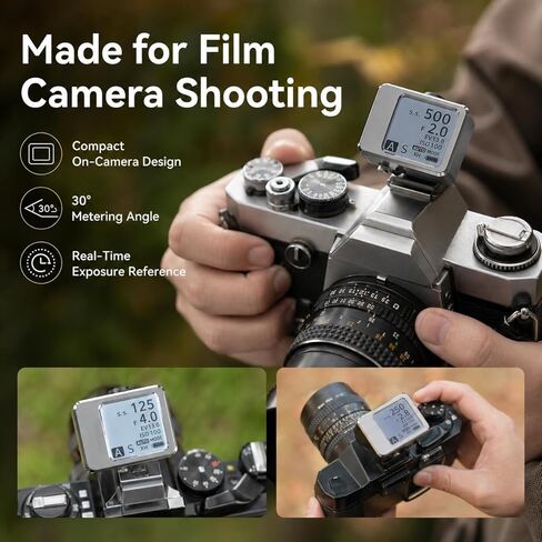 TsoLay Light Meter for Cameras, Film Camera Photometer with OLED Screen, Adjustable ISO Aperture and Shutter Speed, Ultra-Compact & Rechargeable for Vintage Camer in Saudi Arabia