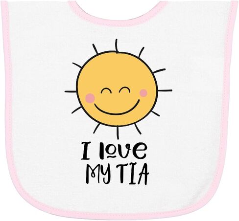 inktastic Happy Sunshine I Love My Tia Baby Terry Cloth Bib in Saudi Arabia