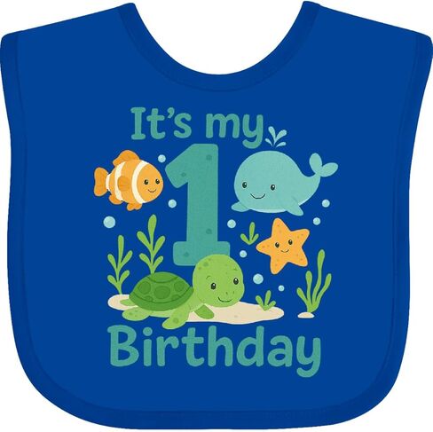 inktastic Ocean First Birthday Baby Bib in Kuwait