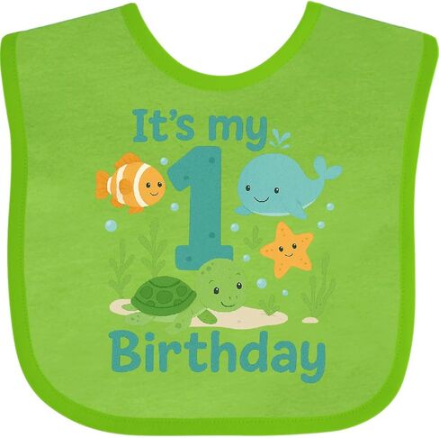 inktastic Ocean First Birthday Baby Bib in Kuwait