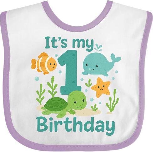 inktastic Ocean First Birthday Baby Bib in Kuwait