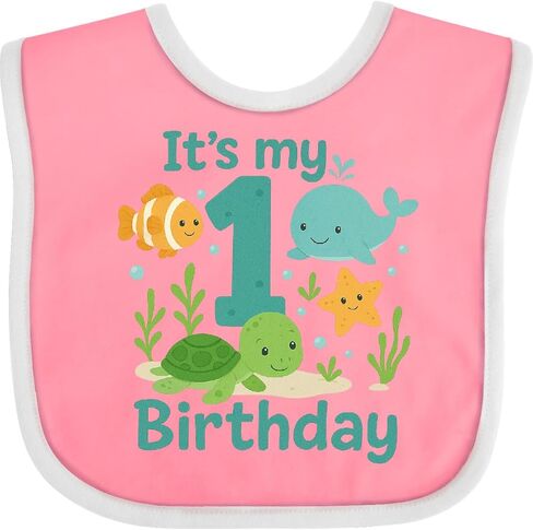 inktastic Ocean First Birthday Baby Bib in Kuwait