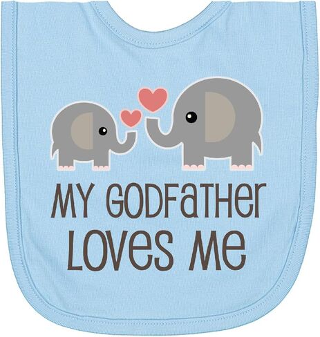 inktastic My Godfather Loves Me Godson Newborn Bib in Kuwait