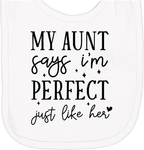 inktastic My Aunt Says I'm Perfect Just Like Her Newborn Bib in Saudi Arabia