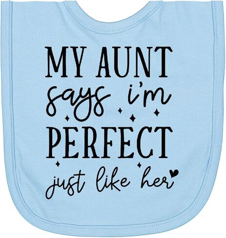 inktastic My Aunt Says I'm Perfect Just Like Her Newborn Bib in Saudi Arabia