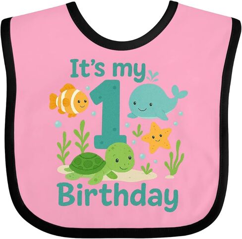 inktastic Ocean First Birthday Baby Bib in Kuwait
