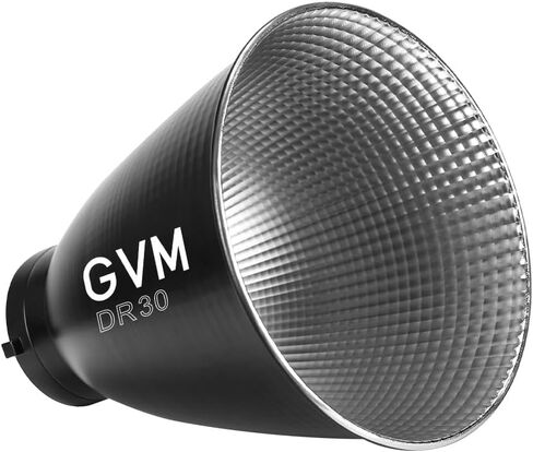 GVM 30° Standard Reflector with Carry Bag, Bowens Reflector for LED Video Lights, Compatible with GVM 1200B AIO and Bowens Mount, Aluminum Reflector for Portrait, Video & Studio Photography in Kuwait