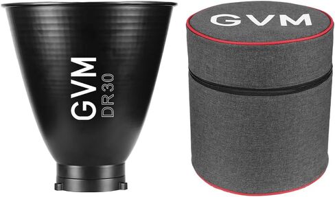 GVM 30° Standard Reflector with Carry Bag, Bowens Reflector for LED Video Lights, Compatible with GVM 1200B AIO and Bowens Mount, Aluminum Reflector for Portrait, Video & Studio Photography in Kuwait