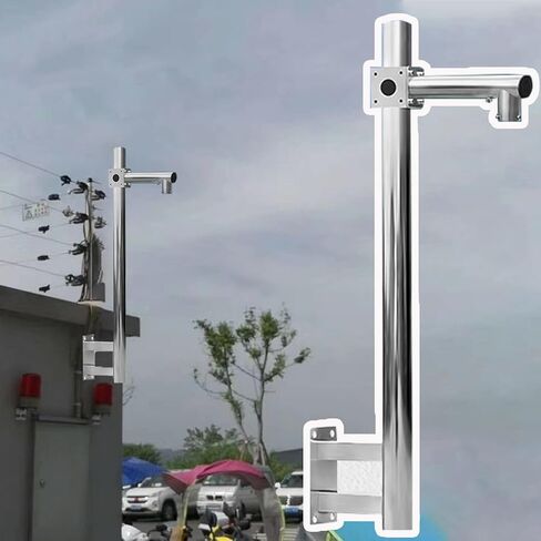 Universal Roof Security Pole for/Camera - Stainless Steel Surveillance Pole 1.2m (3.94ft) for Outdoor Use, Perfect for Yard/Corner Installation, Single Ball Design in Saudi Arabia