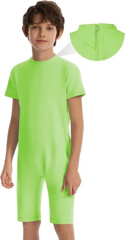Kids Adaptive Sensory Jumpsuit for Autism SPD Anti-Strip Romper with Back YKK Zipper Guard 3-16 Years for boy and girl in Kuwait