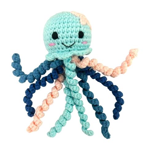 Handmade Crochet Octopus, Scent Bonding Keepsake for Baby & NICU Separation Gift, Soft Comfort Gift for Newborn with Colorful Vision-Stimulating Tentacles (Blue) in Saudi Arabia