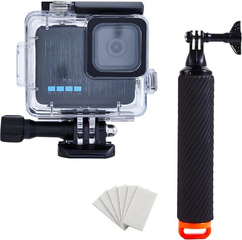 حافظة مقاومة للماء بطول 60 متر/196 قدم لجهاز Go Pro Hero 4K، مقبض عائم، عصا مونوبود، ملحقات تحت الماء، حافظة واقية، غطاء غوص، مجموعة ملحقات كاميرا الحركة 2024 in Kuwait