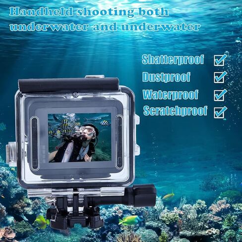 حافظة مقاومة للماء بطول 60 متر/196 قدم لجهاز Go Pro Hero 4K، مقبض عائم، عصا مونوبود، ملحقات تحت الماء، حافظة واقية، غطاء غوص، مجموعة ملحقات كاميرا الحركة 2024 in Kuwait