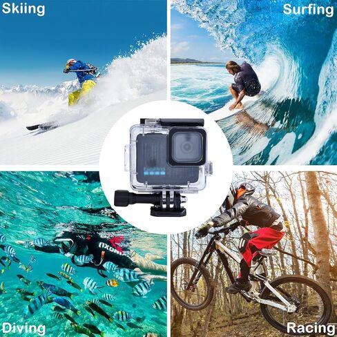 حافظة مقاومة للماء بطول 60 متر/196 قدم لجهاز Go Pro Hero 4K، مقبض عائم، عصا مونوبود، ملحقات تحت الماء، حافظة واقية، غطاء غوص، مجموعة ملحقات كاميرا الحركة 2024 in Kuwait