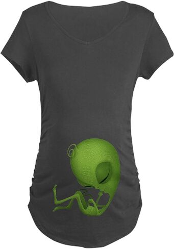 CafePress Alien Fetus الأمومة الظلام تي شيرت المرأة الأمومة Ruched الجانب تي شيرت in Kuwait