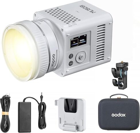 مصباح فيديو Godox ML150Bi LED، 2800-6500K ثنائي اللون محمول باليد، مصباح LED أحادي اللون، 61054Lux CRI/TLCI 97+، أوضاع 11FX، التحكم في التطبيق (150، واط) in Kuwait