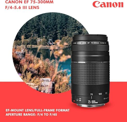 كاميرا Canon T7 EOS Rebel DSLR مع طقم عدسات 18-55 مم و75-300 مم وحزمة ملحقات بطاقة SD مزدوجة سعة 32 جيجابايت (متجددة) in Kuwait