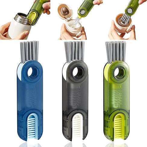 3 in 1 Multifunctional Cleaning Brush 3 Pack Bottle Cleaner Brush Insulation Cup Crevice Cleaning Tools in Kuwait