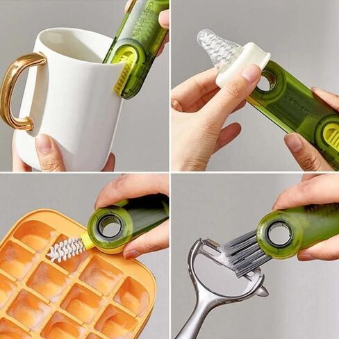 3 in 1 Multifunctional Cleaning Brush 3 Pack Bottle Cleaner Brush Insulation Cup Crevice Cleaning Tools in Kuwait