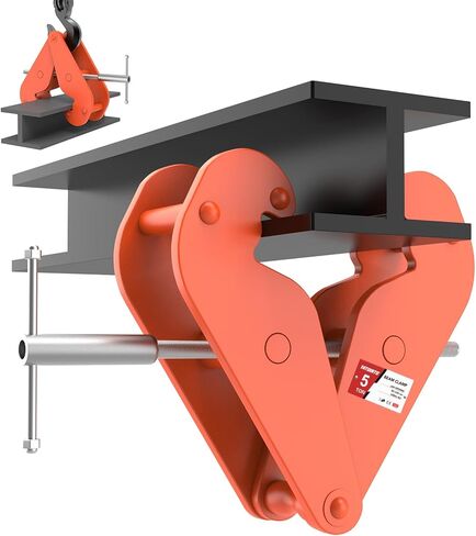 Vertical Beam Clamp 2200lbs/1 ton Capacity 3-9Inch Opening Range Beam Clamps for Rigging Heavy Duty Steel Beam Clamp Tool Easy to use beam clamp tool,Orange(2200lbs) in Kuwait